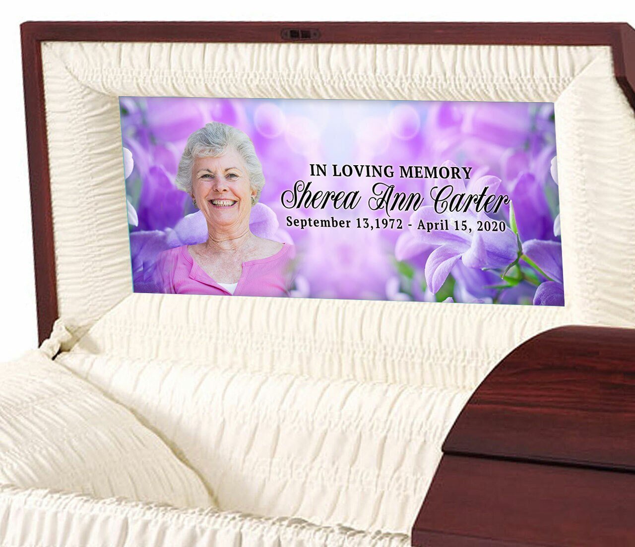 Lavender Flowers Custom Casket Head Panel Insert - Celebrate Prints