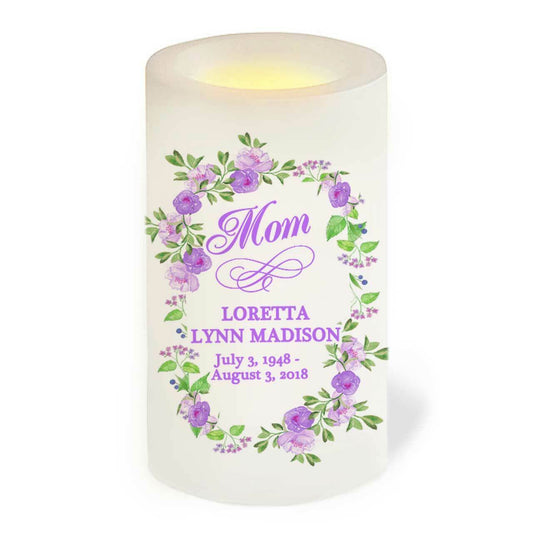 Lavender Personalized Flameless LED Memorial Candle - Celebrate Prints
