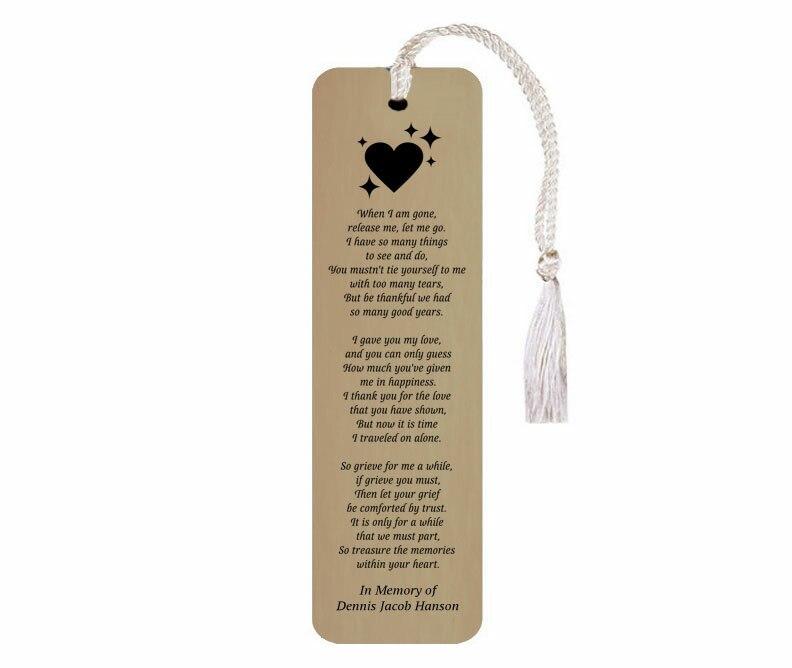 Leatherette Memorial Bookmark To Those Who Loved Me Poem - Celebrate Prints