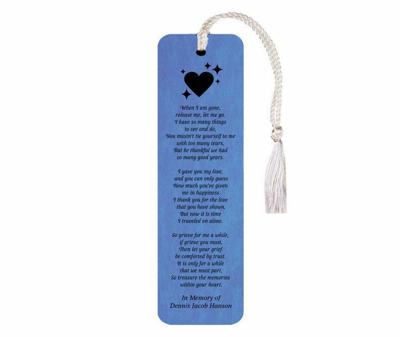 Leatherette Memorial Bookmark To Those Who Loved Me Poem - Celebrate Prints