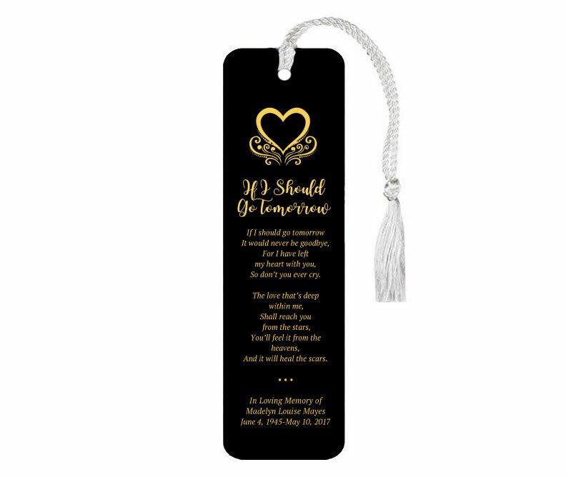 Leatherette Memorial Poem Bookmark If I Should Go Tomorrow - Celebrate Prints