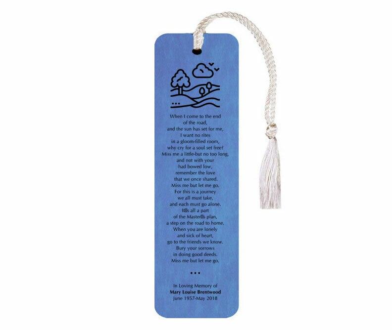 Leatherette Memorial Poem Bookmark Miss Me But Let Me Go - Celebrate Prints