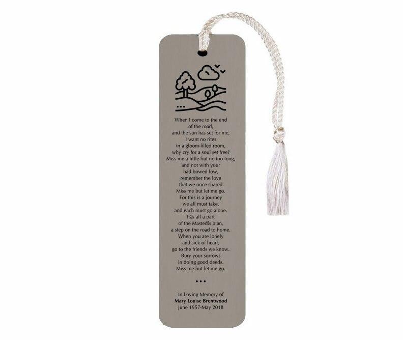Leatherette Memorial Poem Bookmark Miss Me But Let Me Go - Celebrate Prints