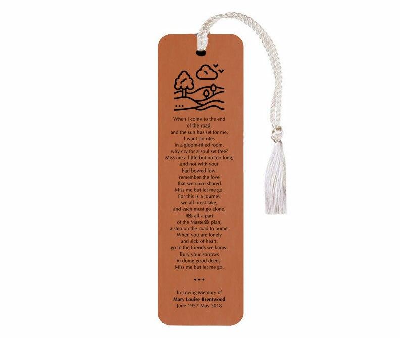 Leatherette Memorial Poem Bookmark Miss Me But Let Me Go - Celebrate Prints