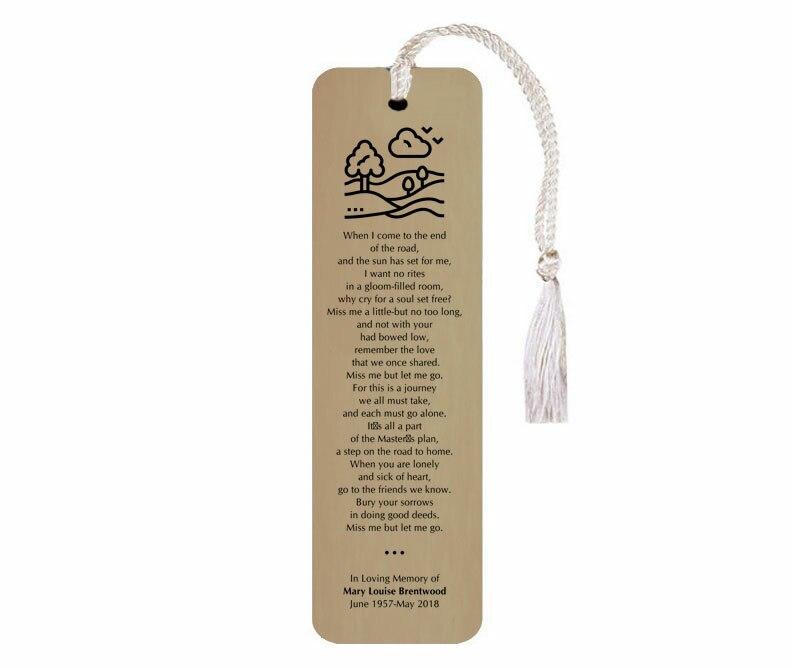 Leatherette Memorial Poem Bookmark Miss Me But Let Me Go - Celebrate Prints