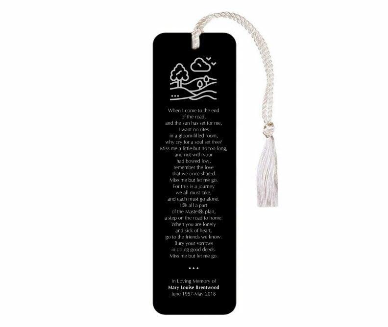 Leatherette Memorial Poem Bookmark Miss Me But Let Me Go - Celebrate Prints