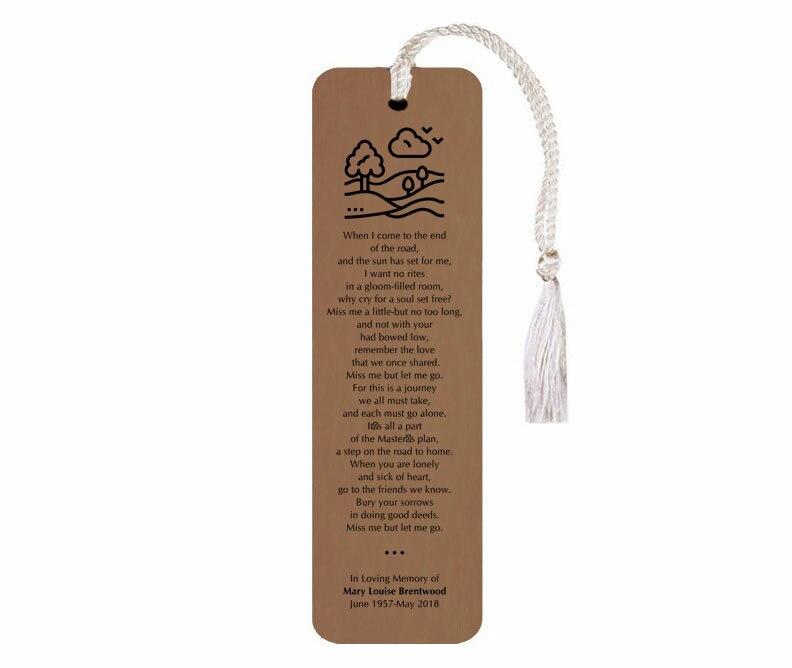 Leatherette Memorial Poem Bookmark Miss Me But Let Me Go - Celebrate Prints