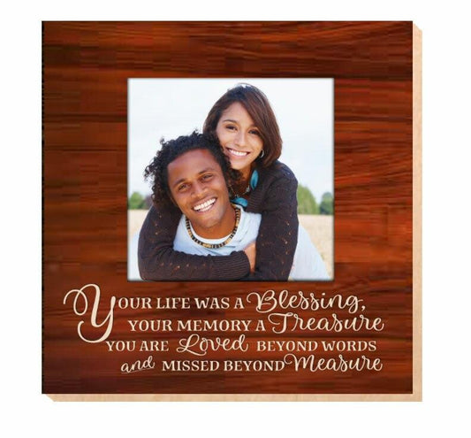 Life Was A Blessing Memorial Photo Printed On Wood - Celebrate Prints
