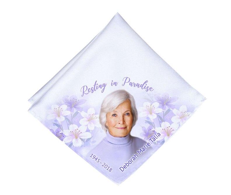 Lily of the Valley Personalized Memorial Handkerchief - Celebrate Prints