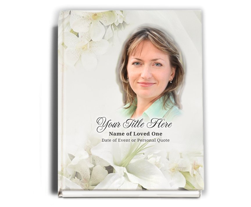 Lily Perfect Bind Memorial Funeral Guest Book - Celebrate Prints