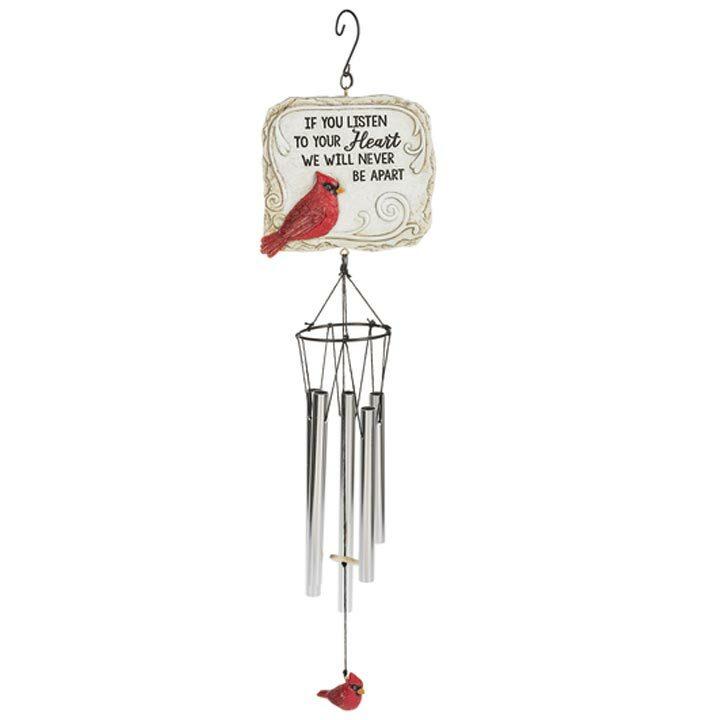 Listen To Your Heart Cardinal Garden Memorial Wind Chime - Celebrate Prints