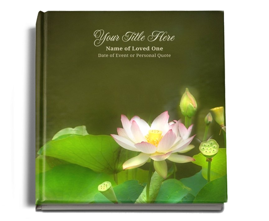 Lotus Perfect Bind Funeral Guest Book 8x10 - Celebrate Prints