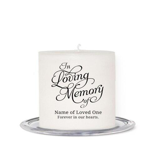 Loving Personalized Small Wax Memorial Candle - Celebrate Prints