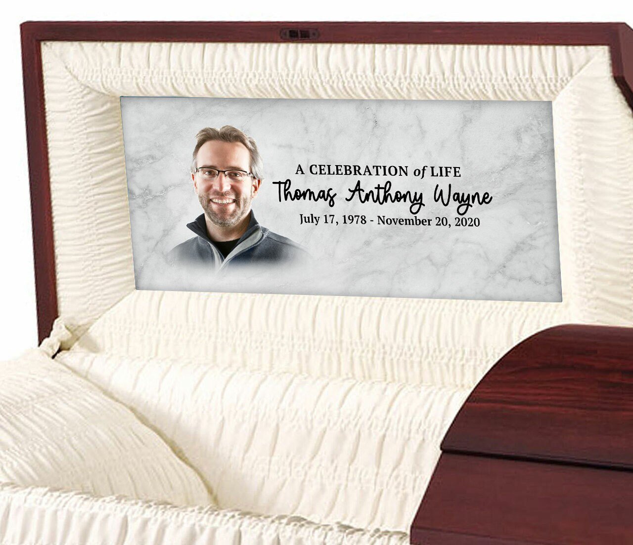 Marble Personalized Casket Panel Insert - Celebrate Prints