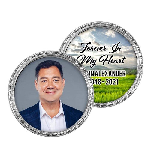 Memorial Coin With Metal Rope Trim Outdoors Design - Celebrate Prints