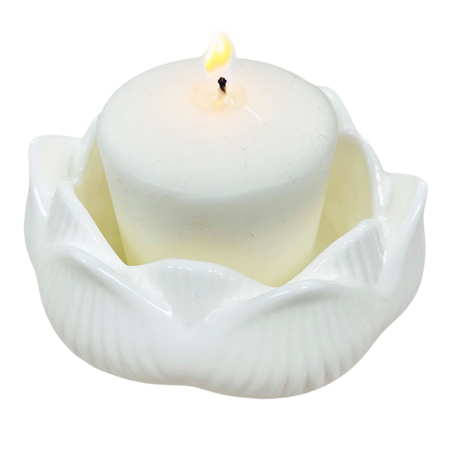 Memorial Flower Petals Votive Holder With Wax Candle - Celebrate Prints