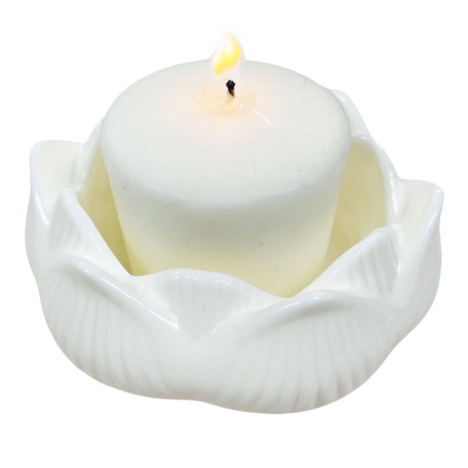 Memorial Flower Petals Votive Holder With Wax Candle - Celebrate Prints