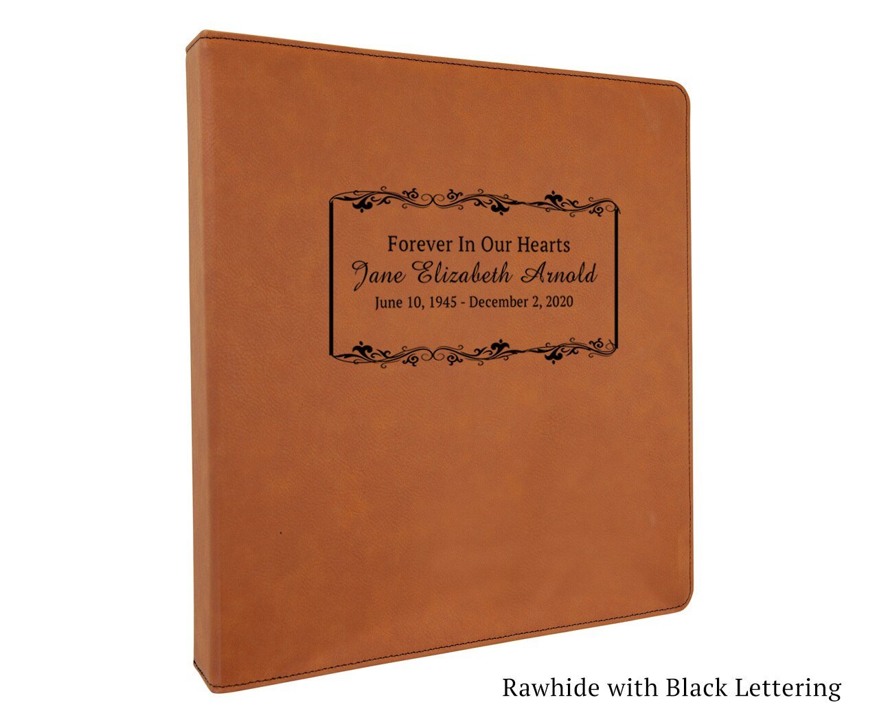 Memorial Funeral Guest Book Binder Leatherette Garland - Celebrate Prints