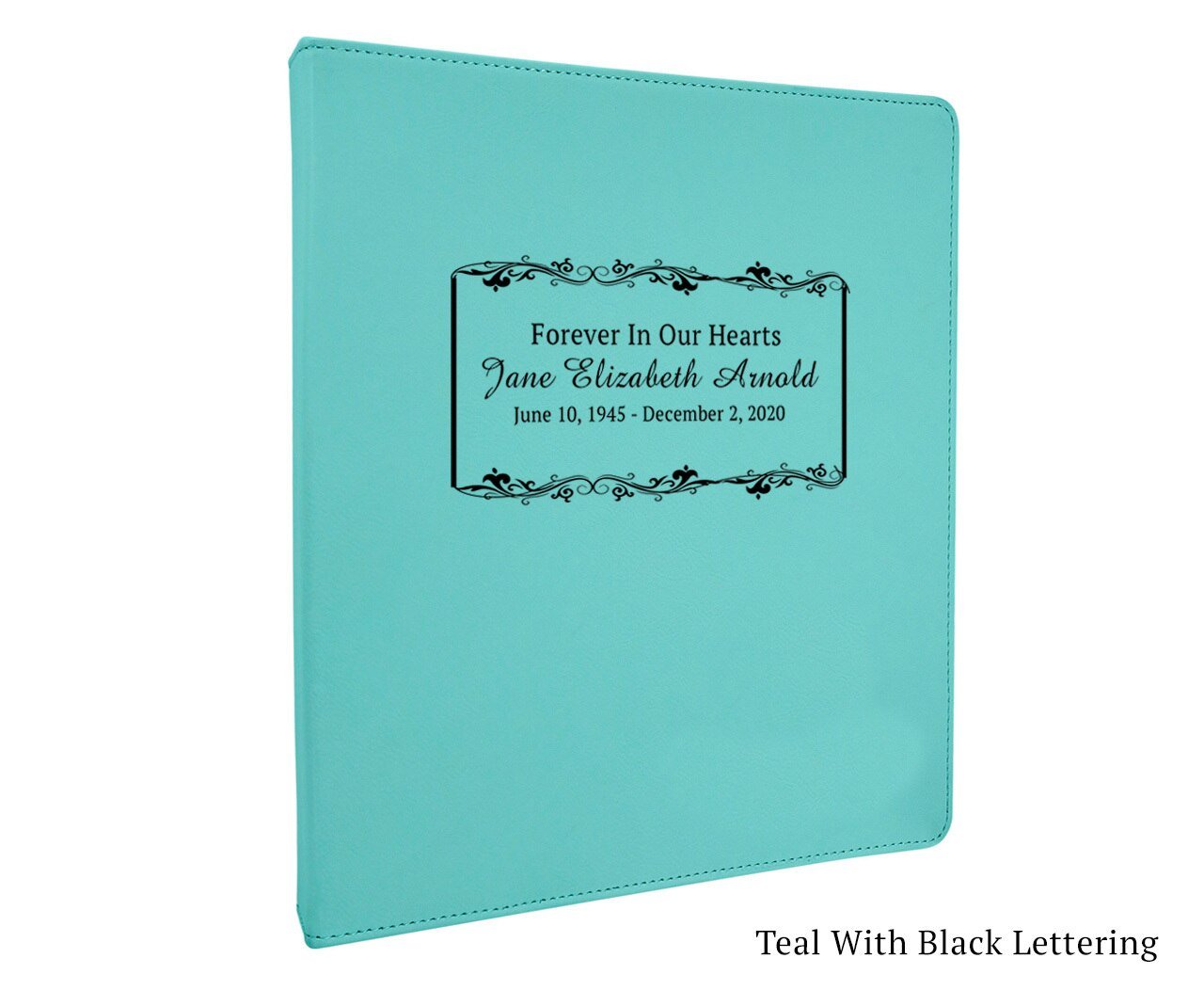 Memorial Funeral Guest Book Binder Leatherette Garland - Celebrate Prints