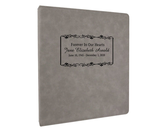 Memorial Funeral Guest Book Binder Leatherette Garland - Celebrate Prints