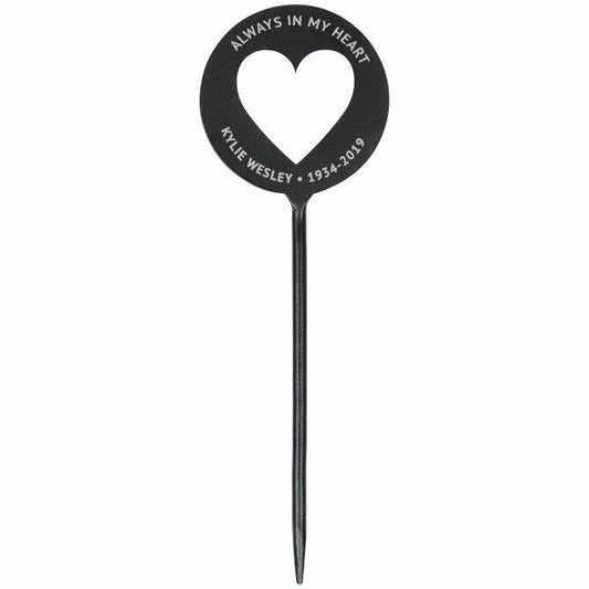 Memorial Garden Plant Stake Personalized Silhouette Open Heart - Celebrate Prints