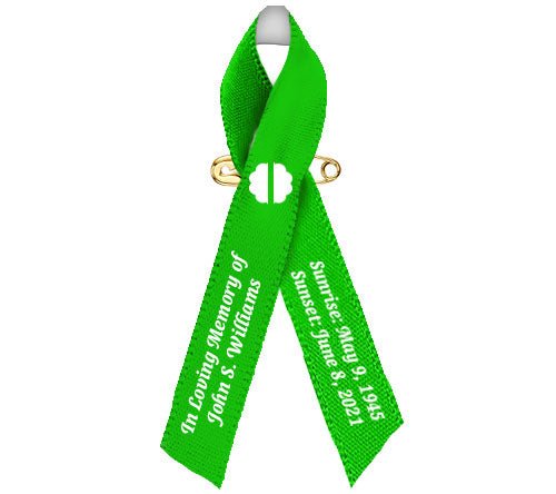 Mental Health Awareness Ribbons Personalized (Green) - Pack of 10