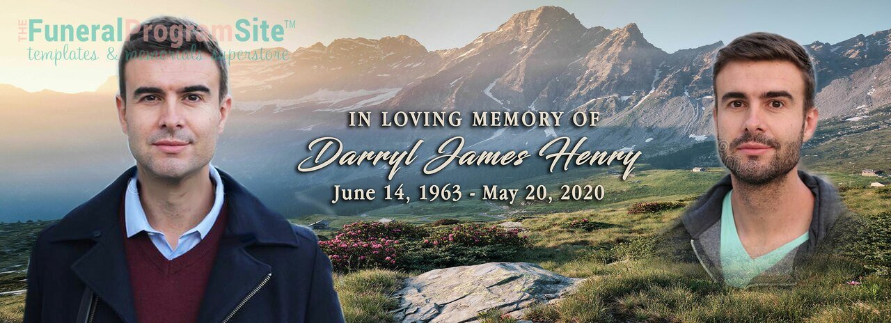 Mountain Landscape Personalized Casket Panel Insert - Full Couch - Celebrate Prints