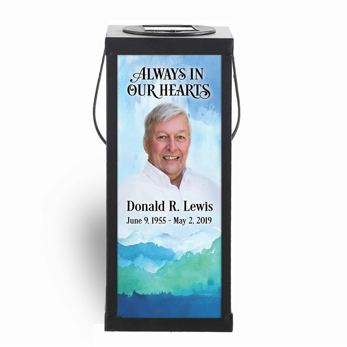 Mountains Solar Powered Photo Memorial Lantern - Celebrate Prints
