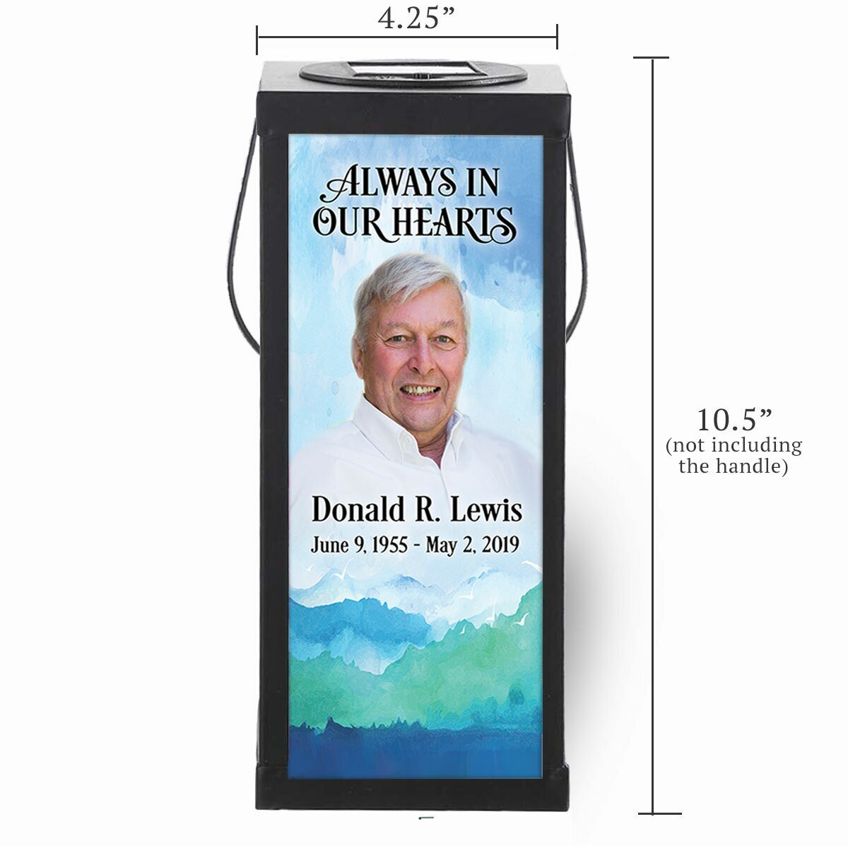 Mountains Solar Powered Photo Memorial Lantern - Celebrate Prints