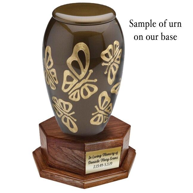Octagon Wood Cremation Urn Stand Base - Celebrate Prints
