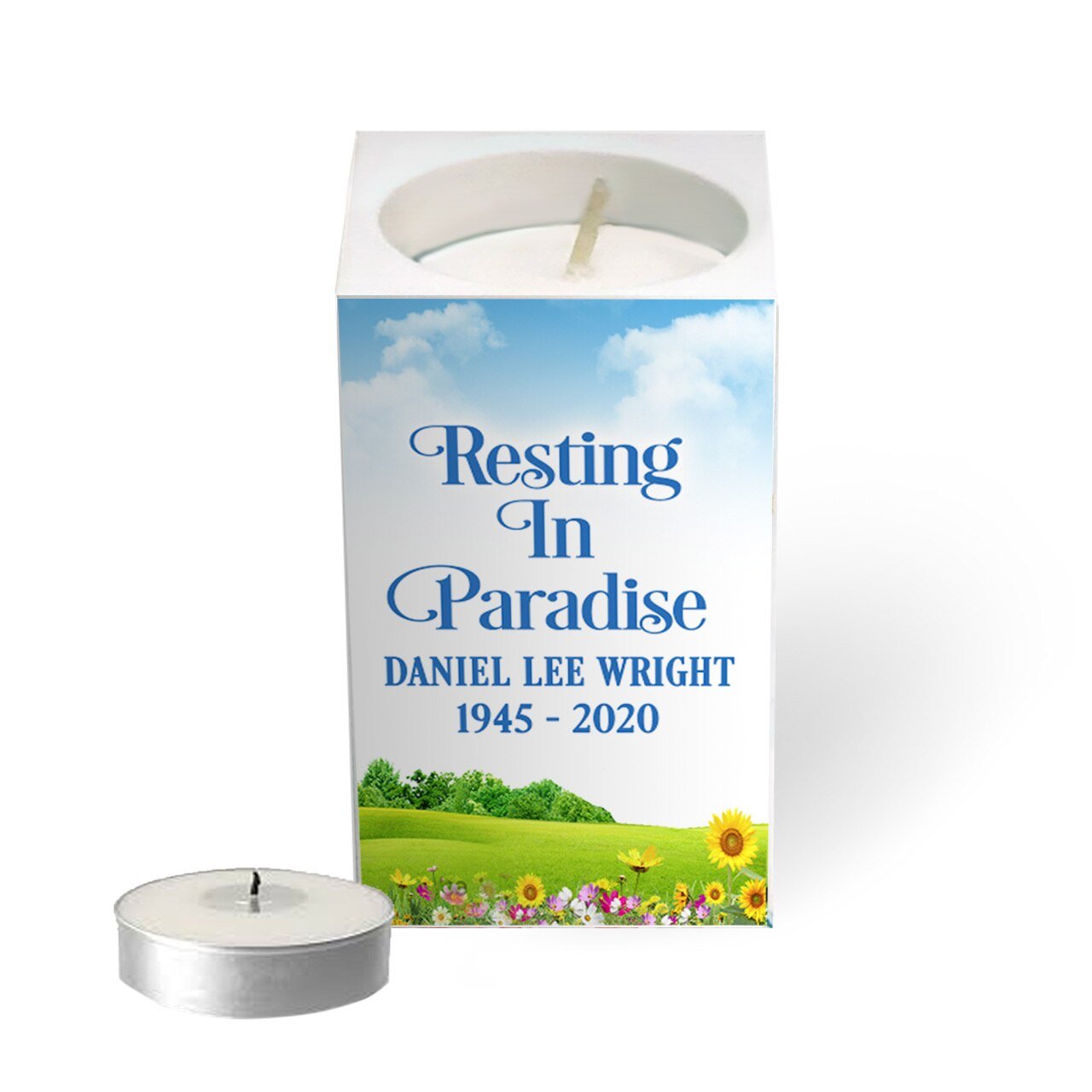 Outdoor Personalized Mini Memorial Tea Light Candle Holder - Celebrate Prints