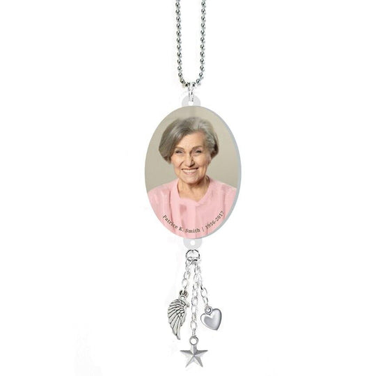 Oval In Loving Memory Memorial Car Charm - Celebrate Prints