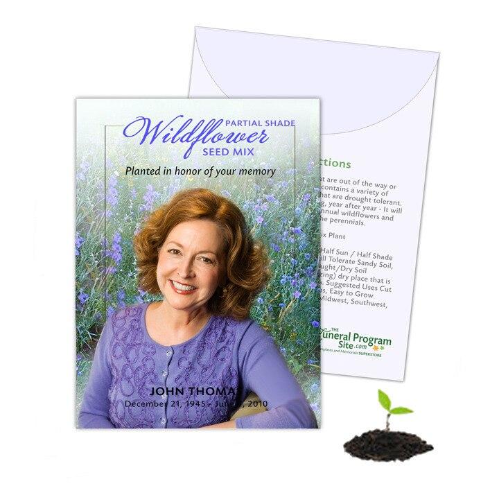 Partial Shade Custom Wildflower Seed Packet (Pack of 10) - Celebrate Prints