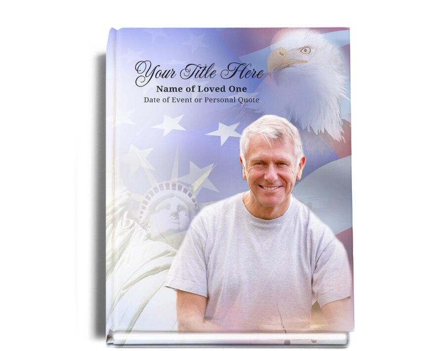 Patriot Perfect Bind Memorial Funeral Guest Book - Celebrate Prints