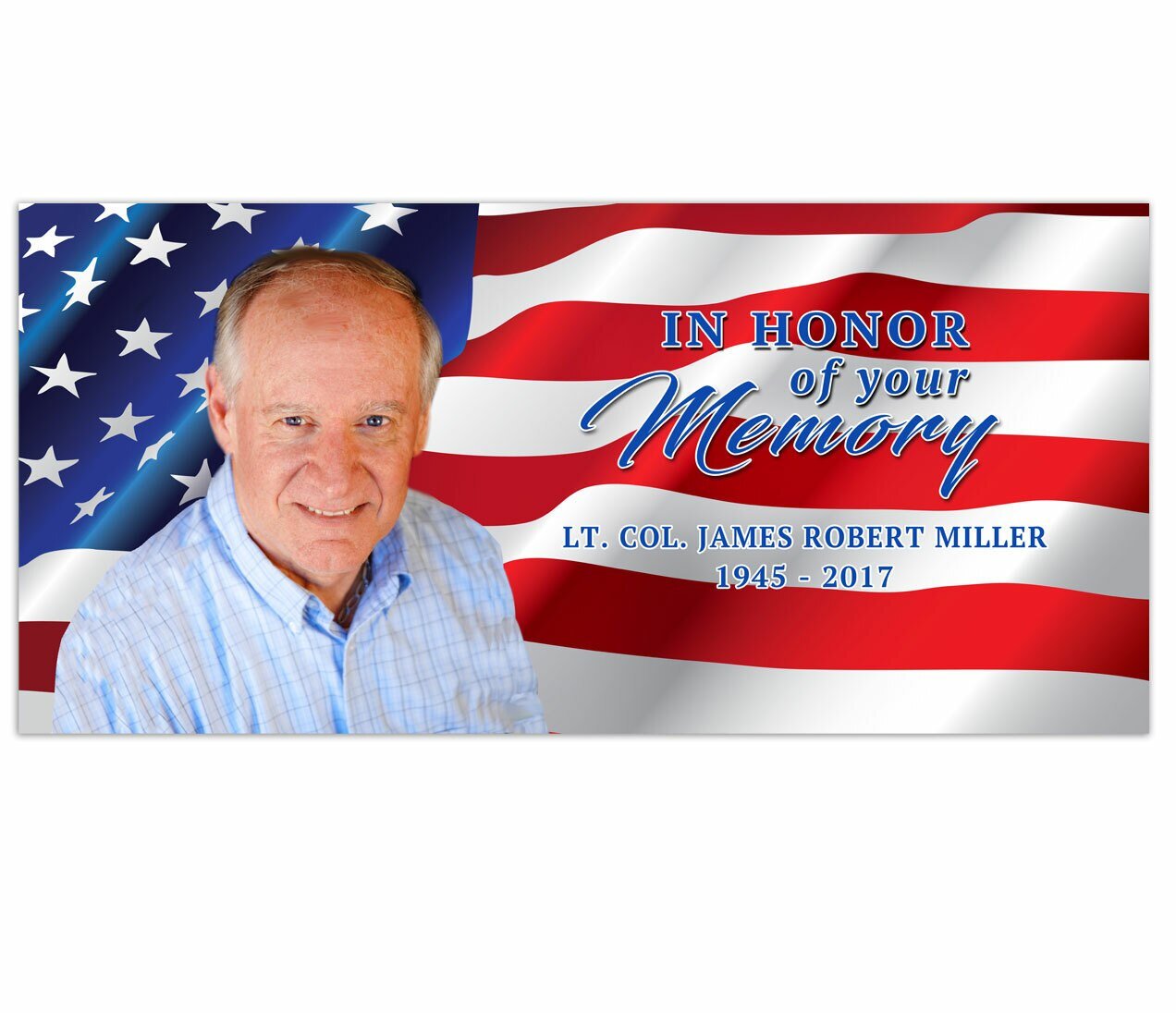 Patriotic U.S. Flag Casket Head Panel Insert - Celebrate Prints