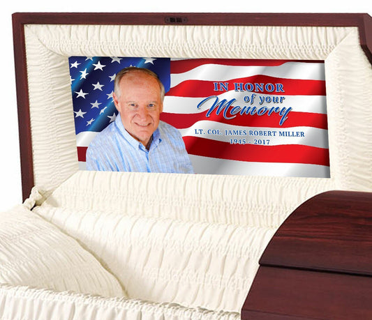Patriotic U.S. Flag Casket Head Panel Insert - Celebrate Prints