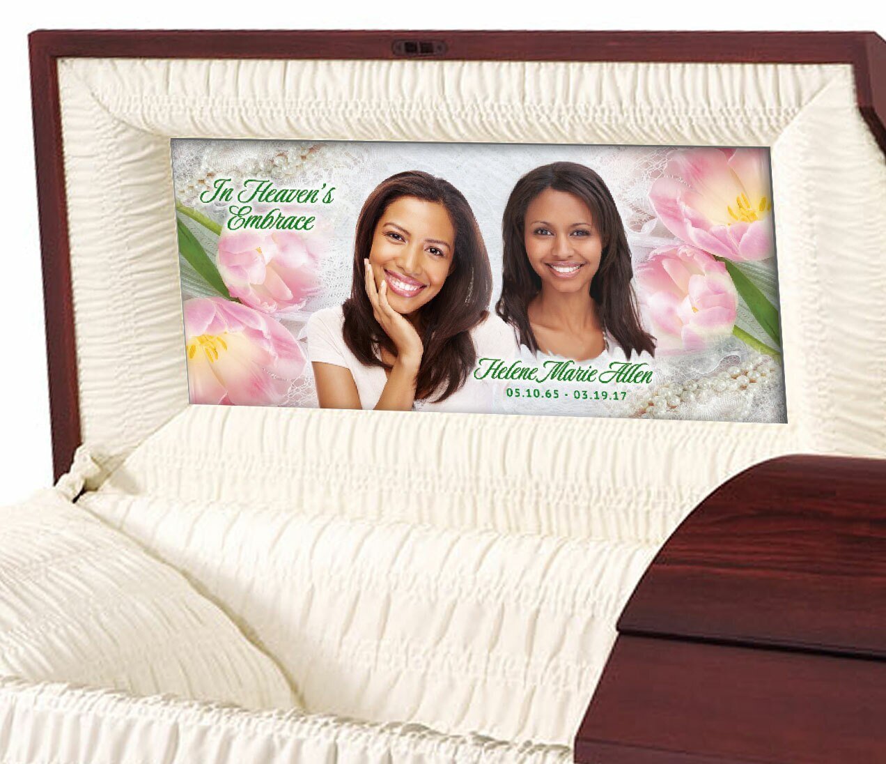 Pearls Casket Head Panel Insert - Celebrate Prints