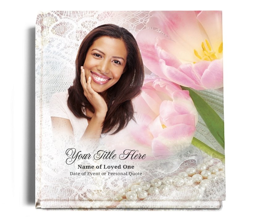 Pearls Perfect Bind Memorial Funeral Guest Book - Celebrate Prints