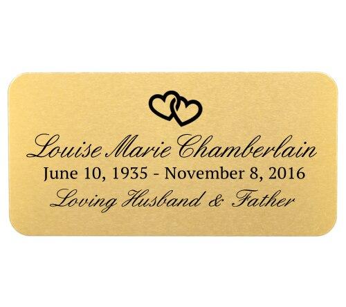 Personalized 1.5 x 3 Rounded Rectangle Memorial Urn Plate - Celebrate Prints