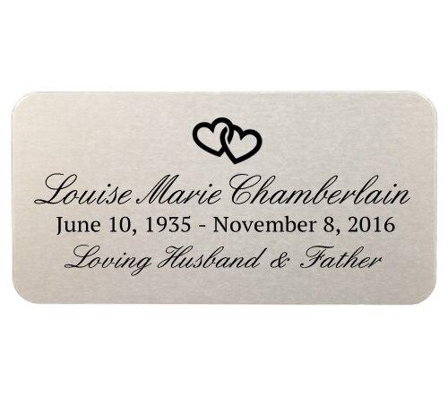 Personalized 1.5 x 3 Rounded Rectangle Memorial Urn Plate - Celebrate Prints
