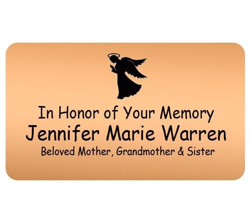 Personalized 2 x 3 Flexible Memorial Urn Plate With Adhesive - Celebrate Prints