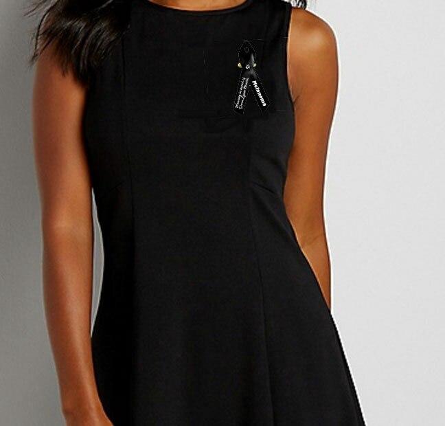 Personalized Awareness Melanoma Cancer Ribbon (Black) - Pack of 10 - Celebrate Prints