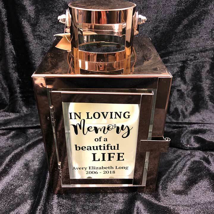 Personalized Beautiful Life Rose Gold Metal Lantern With LED Candle - Celebrate Prints