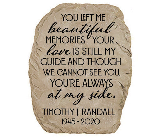 Personalized Beautiful Memories Memorial Garden Stone - Celebrate Prints