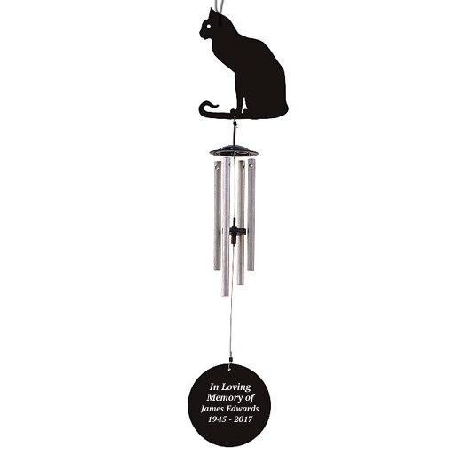 Personalized Cat Silhouette In Loving Memory Memorial Wind Chime - Celebrate Prints