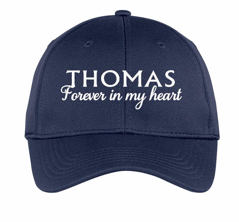 Personalized Forever In My Heart Embroidered In Memory Baseball Cap - Celebrate Prints