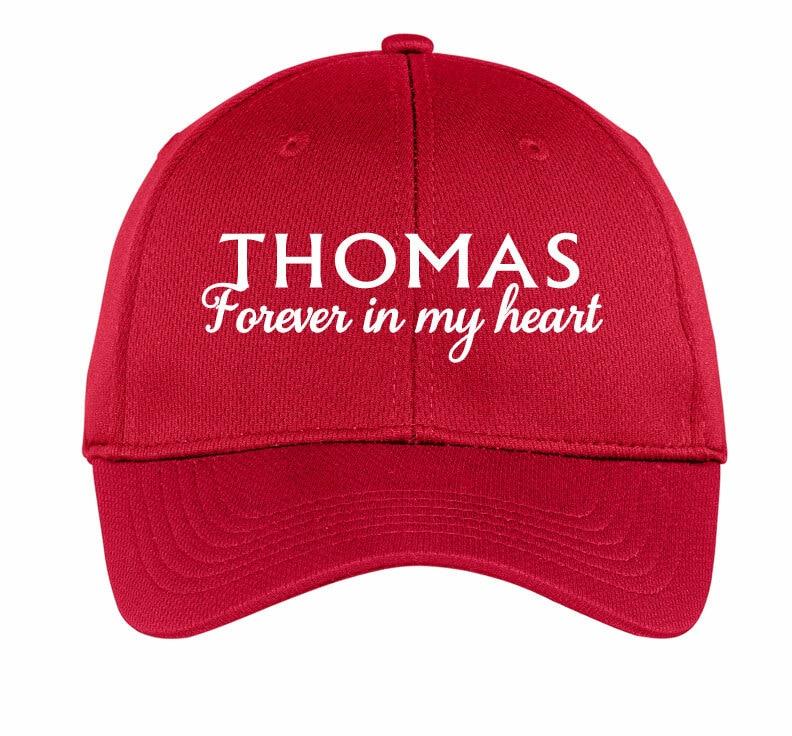 Personalized Forever In My Heart Embroidered In Memory Baseball Cap - Celebrate Prints