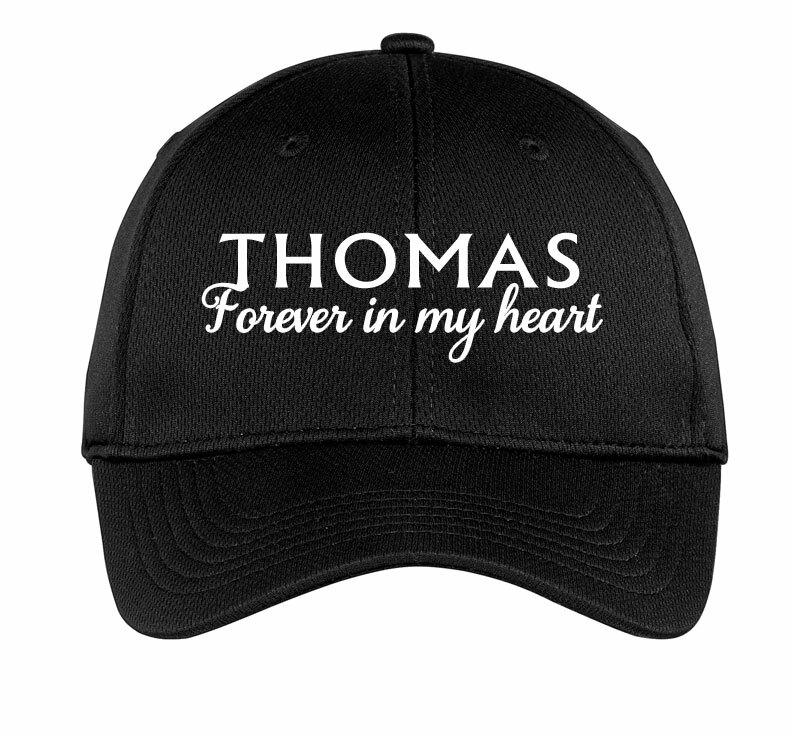 Personalized Forever In My Heart Embroidered In Memory Baseball Cap - Celebrate Prints