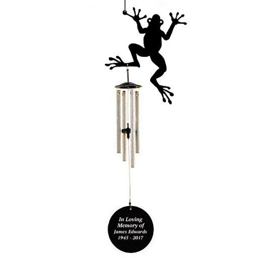 Personalized Frog Silhouette In Loving Memory Memorial Wind Chime - Celebrate Prints