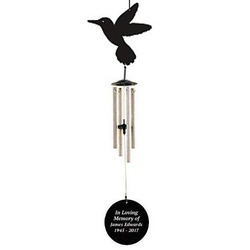 Personalized Hummingbird Silhouette In Loving Memory Memorial Wind Chime - Celebrate Prints